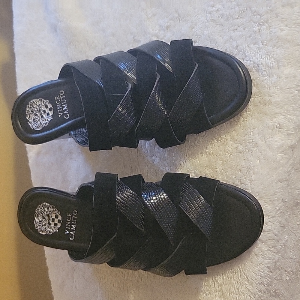Black mules, Vince camuto, size 7. Never worn